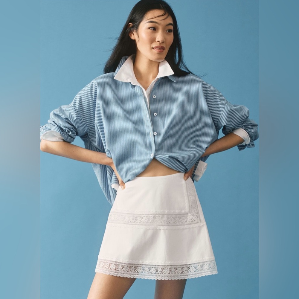 NWT Mare Mare Lace-Trim Craft Mini Skirt (Anthropologie)